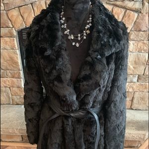 Black fur coat